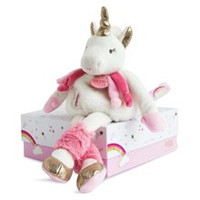 Jucării de pluș și textile - Unicorn de pluș Unicorn Lucie la Licorne Doudou et Compagnie auriu-roz 22 cm în ambalaj cadou de la 0 luni_1