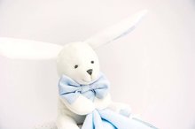 Hračky na maznanie a usínanie - Plyšový zajačik na maznanie Bunny Flower Box Doudou et Compagnie modrý 10 cm v darčekovom balení od 0 mes_0