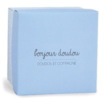 Alvókendők DouDou - Plüss nyuszi dédelgetésre Bunny Flower Box Doudou et Compagnie kék 10 cm ajándékcsomagolásban 0 hó-tól_0
