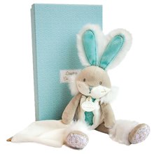 Plyšové zajace - Plyšový zajačik Bunny Almond Lapin de Sucre Doudou et Compagnie tyrkysový 31 cm v darčekovom balení od 0 mes_0