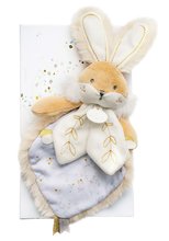 Zabawki do przytulania i zasypiania - Pluszowy króliczek do przytulania Lapin de Sucre Doudou et Compagnie biały 24 cm w opakowaniu prezentowym od 0 miesiąca_0
