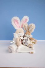 Zabawki do przytulania i zasypiania - Pluszowy króliczek do przytulania Lapin de Sucre Doudou et Compagnie biały 24 cm w opakowaniu prezentowym od 0 miesiąca_1