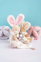 Zabawki do przytulania i zasypiania - Pluszowy króliczek do przytulania Lapin de Sucre Doudou et Compagnie biały 24 cm w opakowaniu prezentowym od 0 miesiąca_2