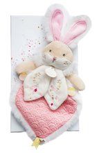 Zabawki do przytulania i zasypiania - Pluszowy króliczek do przytulania Lapin de Sucre Doudou et Compagnie różowy 24 cm w opakowaniu prezentowym od 0 miesiąca_1