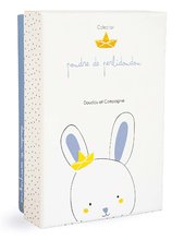 Pluszowe zajączki - Pluszowy króliczek z klipsem do smoczka Perlidoudou Doudou et Compagnie niebieski 15 cm w opakowaniu prezentowym od 0 miesiąca_3