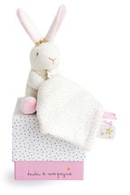 Zabawki do przytulania i zasypiania - Pluszowy króliczek do przytulania Bunny Star Perlidoudou Doudou et Compagnie różowy 10 cm w opakowaniu prezentowym od 0 miesiąca_0