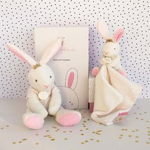 Zabawki do przytulania i zasypiania - Pluszowy króliczek do przytulania Bunny Star Perlidoudou Doudou et Compagnie różowy 10 cm w opakowaniu prezentowym od 0 miesiąca_2