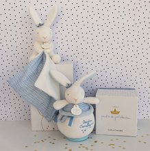 Igračke za grljenje i spavanje - Plyšový zajačik na maznanie Bunny Sailor Perlidoudou Doudou et Compagnie modrý 10 cm v darčekovom balení od 0 mes DC3514_0