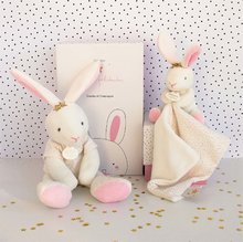 Plyšové zajace - Plyšový zajačik Bunny Star Perlidoudou Doudou et Compagnie ružový 25 cm v darčekovom balení od 0 mes_2