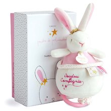 Pluszowe zajączki - Pluszowy króliczek z melodią Bunny Star Music Box Perlidoudou Doudou et Compagnie różowy 14 cm w opakowaniu prezentowym od 0 miesiąca_0