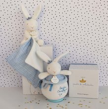 Plüschhäschen - Plyšový zajačik s melódiou Bunny Sailor Music Box Perlidoudou Doudou et Compagnie modrý 14 cm v darčekovom balení od 0 mes DC3520_1