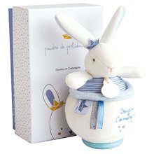 Plišani zečići - Plyšový zajačik s melódiou Bunny Sailor Music Box Perlidoudou Doudou et Compagnie modrý 14 cm v darčekovom balení od 0 mes DC3520_3