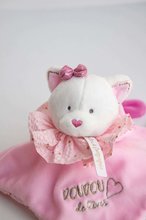 Zabawki do przytulania i zasypiania - Pluszowa przytulanka kotek Attrape-Rêves Doudou et Compagnie różowy w opakowaniu prezentowym 20 cm od 0 miesiąca_1
