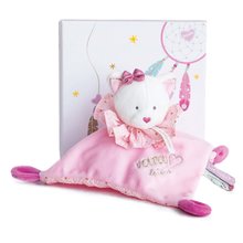 Zabawki do przytulania i zasypiania - Pluszowa przytulanka kotek Attrape-Rêves Doudou et Compagnie różowy w opakowaniu prezentowym 20 cm od 0 miesiąca_0