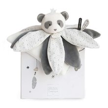 Igračke za grljenje i spavanje - Plyšová panda na maznanie Attrape-Rêves Doudou et Compagnie sivá v darčekovom balení 26 cm od 0 mes DC3548_3