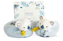 Odjeća za dojenčad - Papučky pre bábätko s hrkálkou Yoca le Koala Doudou et Compagnie modré v darčekovom balení od 0-6 mes DC3675_1