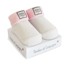 Ubranka dziecięce - Ponožky pre bábätko Birth Socks Doudou et Compagnie ružové s jemným vzorom od 0-6 mes DC3702_0