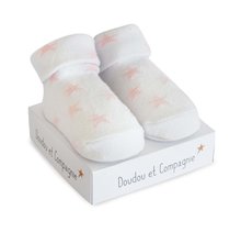 Oblačila za dojenčke - Nogavičke za dojenčka Birth Socks Doudou et Compagnie rožnate z nežnim vzorcem od 0-6 mes_1