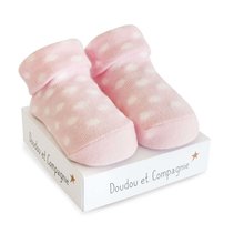 Ubranka dziecięce - Ponožky pre bábätko Birth Socks Doudou et Compagnie ružové s jemným vzorom od 0-6 mes DC3702_2