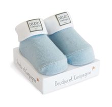 Odjeća za dojenčad - Ponožky pre bábätko Birth Socks Doudou et Compagnie modré s jemným vzorom od 0-6 mes DC3703_1