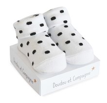 Odjeća za dojenčad - Ponožky pre bábätko Birth Socks Doudou et Compagnie sivé s jemným vzorom od 0-6 mes DC3704_0