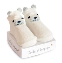 Odjeća za dojenčad - Ponožky pre bábätko Panda Birth Socks Doudou et Compagnie čierno-biele od 0-6 mes DC3705_1
