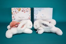 Pluszowe zajączki - Pluszowy zajączek Bunny Happy Glossy Doudou et Compagnie niebieski 25 cm w opakowaniu podarunkowym od 0 miesiąca życia_7