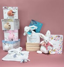 Plyšové zajace - Plyšový zajačik Bunny Happy Boho Doudou et Compagnie biely 25 cm v darčekovom balení od 0 mes_13