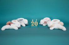 Plyšové zajace - Plyšový zajačik Bunny Happy Boho Doudou et Compagnie biely 25 cm v darčekovom balení od 0 mes_6