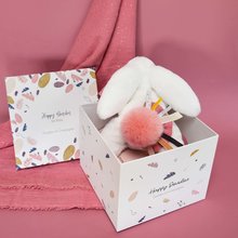 Iepurași de pluș - Iepuraș de pluș Bunny Happy Boho Doudou et Compagnie roz 25 cm în abalaj cadou de la 0 luni_2