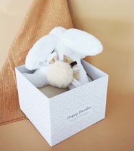Plyšové zajace - Plyšový zajačik Happy Wild Doudou et Compagnie biely 25 cm v darčekovom balení od 0 mes_0
