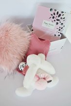 Plišani zečići - Plyšový zajačik Happy Blush Doudou et Compagnie bielo-ružový 25 cm v darčekovom balení s brmbolcom od 0 mes DC3739_3