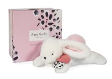 Plišani zečići - Plyšový zajačik Happy Blush Doudou et Compagnie bielo-ružový 25 cm v darčekovom balení s brmbolcom od 0 mes DC3739_1