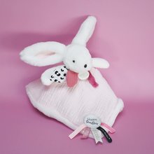 Zabawki do przytulania i zasypiania - Pluszowy króliczek do przytulania Happy Blush Doudou et Compagnie różowy 25 cm w opakowaniu prezentowym od 0 miesiąca_0