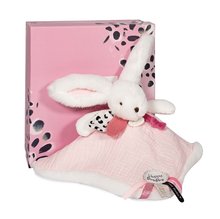 Hračky na maznanie a usínanie - Plyšový zajačik na maznanie Happy Blush Doudou et Compagnie ružový 25 cm v darčekovom balení od 0 mes_3