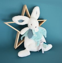 Hračky na maznanie a usínanie - Plyšový zajačik na maznanie Happy Pop Doudou et Compagnie modrý v darčekovom balení 25 cm od 0 mes_0