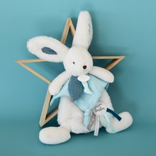 Jucării de alint și de adormit - Iepuraș de pluș de alint Happy Pop Doudou et Compagnie albastru în ambalaj cadou 25 cm de la 0 luni_2