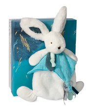 Hračky na maznanie a usínanie - Plyšový zajačik na maznanie Happy Pop Doudou et Compagnie modrý v darčekovom balení 25 cm od 0 mes_1