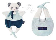 Bábky pre najmenších - Plyšová panda na bábkové divadlo Doudou Amusette 3v1 Doudou et Compagnie modrá 30 cm od 0 mes_1