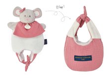 Lutke za najmlajše - Plyšová myška na bábkové divadlo Doudou Amusette 3v1 Doudou et Compagnie ružová 30 cm od 0 mes DC3827_1