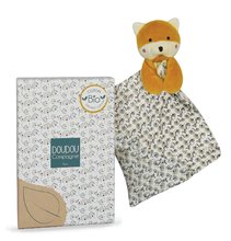 Jucării de alint și de adormit - Vulpiță de pluș de alint The Organic Fox Doudou et Compagnie cu model 20 cm în ambalaj cadou 3 diferite tipuri de la 0 luni_0