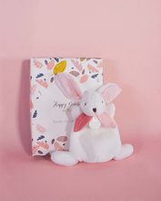 Plyšové zajace - Plyšový zajačik Bunny Happy Boho Doudou et Compagnie biely 17 cm v darčekovom balení od 0 mes_1