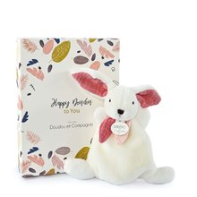Plyšové zajace - Plyšový zajačik Bunny Happy Boho Doudou et Compagnie biely 17 cm v darčekovom balení od 0 mes_3