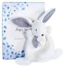 Plišani zečići - Plyšový zajačik Bunny Happy Glossy Doudou et Compagnie modrý 17 cm v darčekovom balení od 0 mes DC3885_1