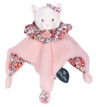 Zabawki do przytulania i zasypiania - Pluszowy kotek do przytulania Doudou Boule 3v1 Doudou et Compagnie różowy 25 cm od 0 miesiąca życia_0