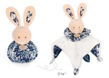 Zabawki do przytulania i zasypiania - Pluszowy króliczek do przytulania Doudou Boule 3v1 Doudou et Compagnie niebieski 25 cm od 0 miesięcy_1