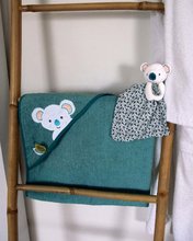 Babyhandtücher - Handtuch mit Kapuze für die Kleinsten Yoca le Koala Doudou et Compagnie mit Plüsch-Koala zum Kuscheln blau 80*80 cm ab 0 Monaten_0