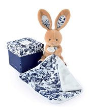 Zabawki do przytulania i zasypiania - Pluszowy zajączejk do przytulania Bunny Navy Boh'aime Doudou et Compagnie niebieski 12 cm w opakowaniu prezentowym od 0 miesiąca_0