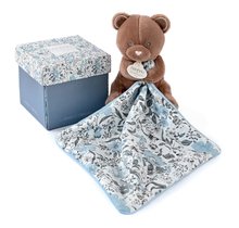Jucării de alint și de adormit - Ursuleț de pluș de alint Bear Boh'aime Doudou et Compagnie maro-albastru 12 cm de la 0 luni_1