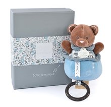 Plyšové medvede - Plyšový medvedík s melódiou Music Box Boh'aime Doudou et Compagnie modrý 14 cm v darčekovom balení od 0 mes_0